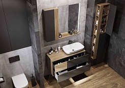 Акватон Мебель для ванной Терра 105 дуб кантри/антрацит – фотография-4